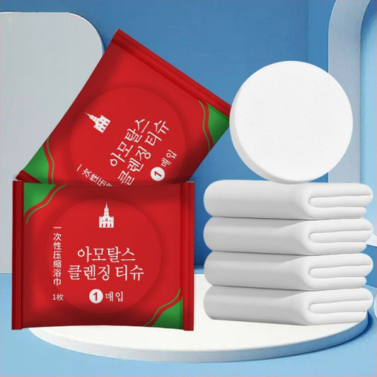 Portable Compressed Towel Tablets | Disposable Magic Travel Towels for Outdoor & Daily Use [Pack of 3]